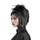MUPUL Black Wig With Bangs Short Black Wig With Buns Halloween Costume Wigs For Women