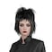 MUPUL Black Wig With Bangs Short Black Wig With Buns Halloween Costume Wigs For Women