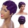 Sheila Beauty Short Wigs for Black Women Purple Finger Wave Wig Pixie Cut Curly Wavy Synthetic Hair