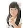 OMORFIEER Black Straight Wigs for Kids Child Flat Bangs Heat Friendly Cosplay Wig
