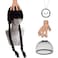 podafu PodaFu Long Straight Black Braided Wig with Bangs Halloween Party Wig Hand and Necklace Set for Costume Combination