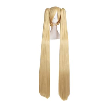 MapofBeauty 48 Inch Straight 2 Clip On Ponytails Short Wig Long Ponytails Cosplay Costume Wig Orange Yellow