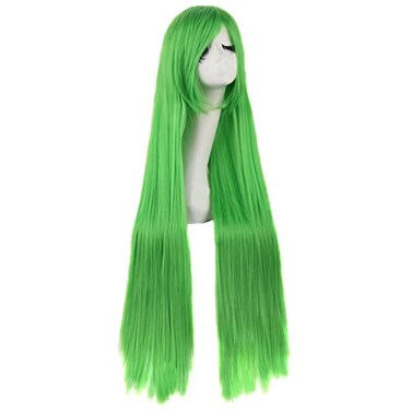 MapofBeauty 40 100cm Anime Costume Long Straight Cosplay Wig Party Wig Fluorescent Green