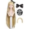 ColorGround Wig with Black Bow and Rhinestones for Cosplay and Cons Long Blonde