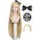 ColorGround Wig with Black Bow and Rhinestones for Cosplay and Cons Long Blonde
