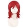 MapofBeauty 14 Inch35 cm Short Cosplay Wolf Tail Synthetic Side Bangs Party Wig Red