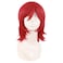 MapofBeauty 14 Inch35 cm Short Cosplay Wolf Tail Synthetic Side Bangs Party Wig Red