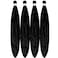 Leticia Black Tinsel Braiding Hair Pre stretched Hypoallergenic Tinsel Prestretched Braiding Hair Extensions Synthetic Knotless Ez Braid Non Toxic