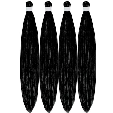 Leticia Black Tinsel Braiding Hair Pre stretched Hypoallergenic Tinsel Prestretched Braiding Hair Extensions Synthetic Knotless Ez Braid Non Toxic