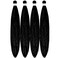 Leticia Black Tinsel Braiding Hair Pre stretched Hypoallergenic Tinsel Prestretched Braiding Hair Extensions Synthetic Knotless Ez Braid Non Toxic
