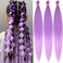 DAN NING Ombre Romantic Purple Braiding Hair Pre Stretched 30 Inch 3 Packs Synthetic Fiber Yaki Texture PreFeathered Box Braid Extensions