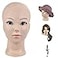 Ba Sha Bald Mannequin Head Beige Female Professional Cosmetology Manikin Doll head for Wigs Making Wig Display Hat Display Glasses Display with Free Clamp