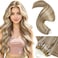 LaaVoo Micro Bead Hair Extensions Real Human Hair Highlight Micro Loop Hair Extensions Light Brown Highlighted with Platinum Blonde 50g 50s 22 Inch