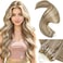 LaaVoo Micro Bead Hair Extensions Real Human Hair Highlight Micro Loop Hair Extensions Light Brown Highlighted with Platinum Blonde 50g 50s 22 Inch