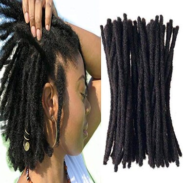 YOTCHOI Yotchoi 100 Human Hair Dreadlocks Extension Handmade Locs Small Sizediameter 04cm 10inch 40 Strandspack Natural Black 1B
