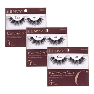iENVY iEnvy 3 Pairs False Eyelashes C Curl Natural Lashes Salon Lash Extension Effect