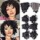 Iwig Peruvian Curly Hair Bundles Short Bob Wavy Curly Human Hair Bundles with Closure 10A Ocean Weave 6 Bundles with Closure 25gBundle8x68 Unprocessed Virgin Hair Bundle Natural Color