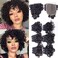 Iwig Peruvian Curly Hair Bundles Short Bob Wavy Curly Human Hair Bundles with Closure 10A Ocean Weave 6 Bundles with Closure 25gBundle8x68 Unprocessed Virgin Hair Bundle Natural Color