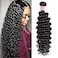 FQ 10A Brazilian Deep Wave Human Hair 1 Bundle 30 inch Deep Curly Weave Hair Bundles Unprocessed Virgin Brazilian Deep Wave Human Hair Bundles Natural Color