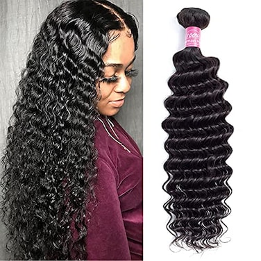 FQ 10A Brazilian Deep Wave Human Hair 1 Bundle 30 inch Deep Curly Weave Hair Bundles Unprocessed Virgin Brazilian Deep Wave Human Hair Bundles Natural Color
