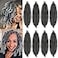 Chicmoi Grey Springy Afro Twist Hair 8 Packs Cuban Twist Hair 16 Inch Marley Twist Braiding Hair Soft Wrapping Hair for Soft Locs Gray Pre Fluffed Spring Afro Kinky Twist Braiding Hair Extension