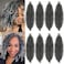Chicmoi Grey Springy Afro Twist Hair 8 Packs Cuban Twist Hair 16 Inch Marley Twist Braiding Hair Soft Wrapping Hair for Soft Locs Gray Pre Fluffed Spring Afro Kinky Twist Braiding Hair Extension