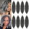 Chicmoi Grey Springy Afro Twist Hair 8 Packs Cuban Twist Hair 16 Inch Marley Twist Braiding Hair Soft Wrapping Hair for Soft Locs Gray Pre Fluffed Spring Afro Kinky Twist Braiding Hair Extension