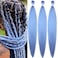Leticia Sky Blue Braiding Hair Pre Stretched Flame Retardant Fiber Yaki Ez braid Pre stretched Braiding Hair