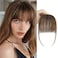 BOGSEA Clip in Bangs 100 Human Hair Bangs with Temples Bangs Hairpieces for Women Clip in Fake Bangs for Daily Wear Light Brown Wispy Bangs