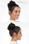 Rose bud Messy Bun Hair Pieces For Women Hair Bun Extension Updo Curly Messy Bun Scrunchie Darkest Brown Tend to Black