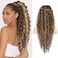 SEIKEA Ponytail Extension PT005 Isabella 26 Long Bohemian Curly Drawstring Ponytail Light Fluffy Multi Layered Clip in Hair Extensions Ponytail Natural Soft Synthetic Hairpiece ChocolateBrownBlonde