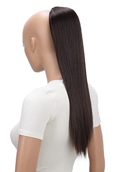 CAISHA 22 Hairpiece Ponytail Extension Drawstring Voluminous Straigtht Chocolate Brown PH504