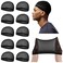 Ramede 10 Pcs Stocking Wave Cap for Men Adult Stretchy Nylon Skull Wave Lightweight Beanie Caps Waves for Man Women Black