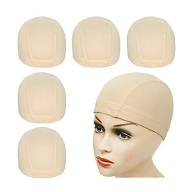 YANTAISIYU 5 Pcslot Mesh Dome Caps for Wigs Stretchable Hairnets Wig Caps for Women Mesh Cap S