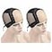 YTBYT 2 Pcs 4X4 Inch U Part Swiss Lace Wig Cap for Making Wigs Mesh Wig Cap with Adjustable Straps Black S