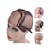 YANTAISIYU 4X4 Inch U Part Swiss Lace Wig Cap for Making Wigs with Adjustable Straps on the Back Glueless Hairnets Dark Brown S