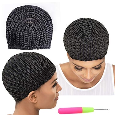 Refined hair Refined Braided Wig Caps Crotchet Cornrows Cap For Easier Sew In Caps for Making Wig Glueless Hair Net Liner Crochet Wig Caps Cornrows Caps 3pcs