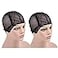 YTBYT 2 Pcs Black Double Lace Wig Caps with Adjustable Straps Swiss Lace Hairnet on the Back for Making Wig Black M