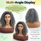 Aisaide Kinky Curly Headband Wig 12 Inch Grey Deep Curly Headband Wigs for Women Short Glueless No Lace Deep Curly Half Hair Wig