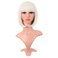 MapofBeauty 12 Inch 30 cm Fashion Lady Short Straight Synthetic Flat Bangs Bob Wig Platinum Blonde