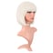 MapofBeauty 12 Inch 30 cm Fashion Lady Short Straight Synthetic Flat Bangs Bob Wig Platinum Blonde