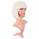 MapofBeauty 12 Inch 30 cm Fashion Lady Short Straight Synthetic Flat Bangs Bob Wig Platinum Blonde