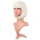 MapofBeauty 12 Inch 30 cm Fashion Lady Short Straight Synthetic Flat Bangs Bob Wig Platinum Blonde