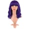MapofBeauty 14 Inch35 cm Short Wavy Curly Women Fresh Bright Synthetic Ordinary Flat Bangs Bob Wig Dark Purple