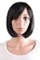 MapofBeauty 30 cm12 Inch Side Bangs Synthetic Straight Short Bob Wig Black