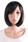 MapofBeauty 30 cm12 Inch Side Bangs Synthetic Straight Short Bob Wig Black
