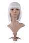 MapofBeauty 12 Inch30cm Fashion Lady Short Straight Flat Bangs Bob Wig White