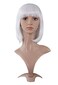 MapofBeauty 12 Inch30cm Fashion Lady Short Straight Flat Bangs Bob Wig White
