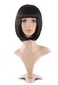 MapofBeauty 12 Inch30cm Fashion Lady Short Straight Flat Bangs Bob Wig Black