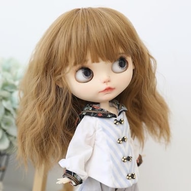 Linfairy Wigs Only 910 inch Doll Wig Long Hair for 2427cm Head Brown